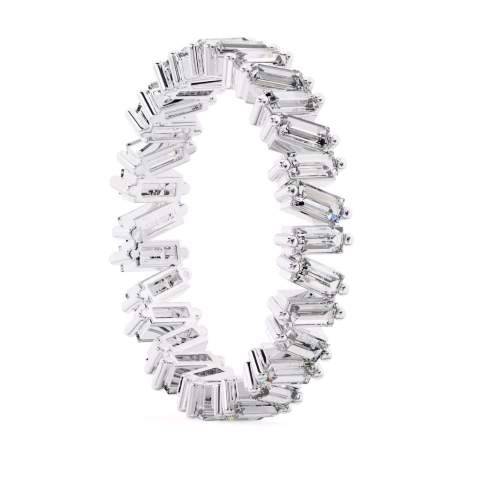 Sz7, Baguette Diamond Eternity Ring, 9k white gold